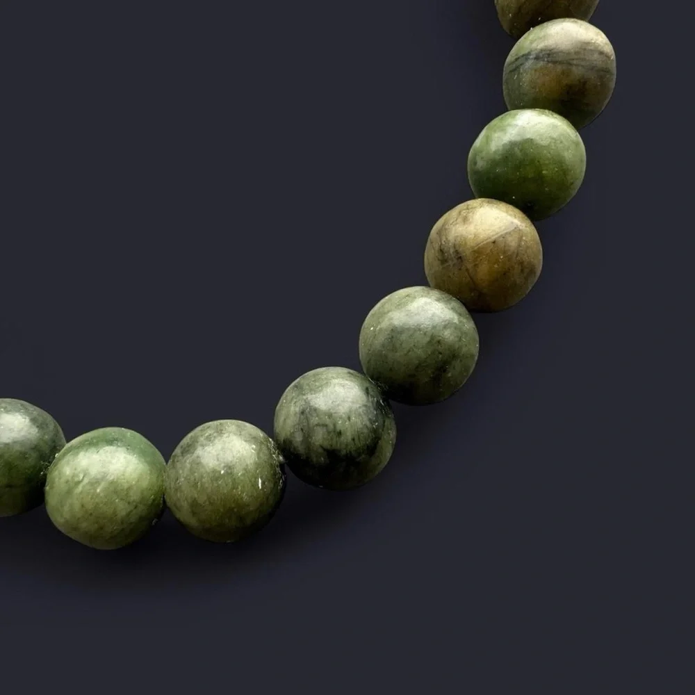 Serpentine Gemstone Bead Bracelet 8mm
